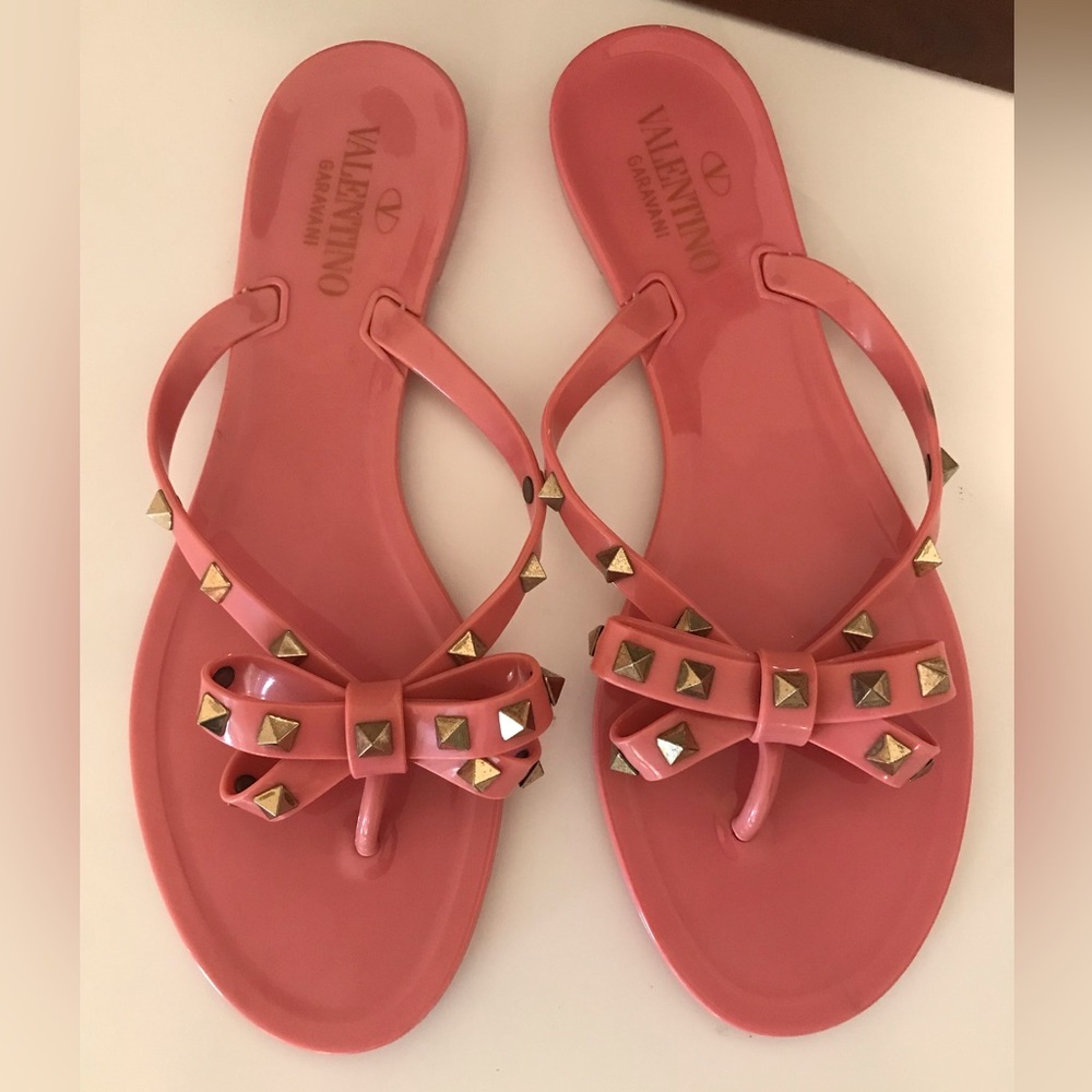 NEW! VALENTINO Garavani Jelly Flat Thong Sandals. Size 41 - Picture 2 of 9